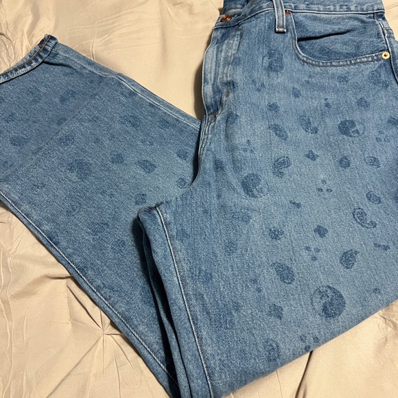J. Crew Light Blue Patterned Straight Leg Jeans - Picture 3 of 10